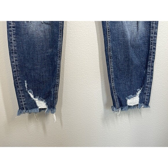 KanCan Mid Rise Slim Distressed Raw Hem Boyfriend Jeans Juniors Size 15/31 EUC - Picture 6 of 14